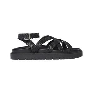 Freda Salvador Glen‎ Leather Gladiator Braided Sandals Black Women's Size 6